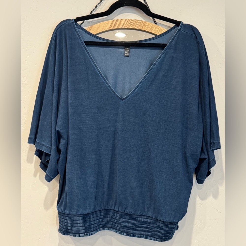White House Black Market Blue Boxy Blouse